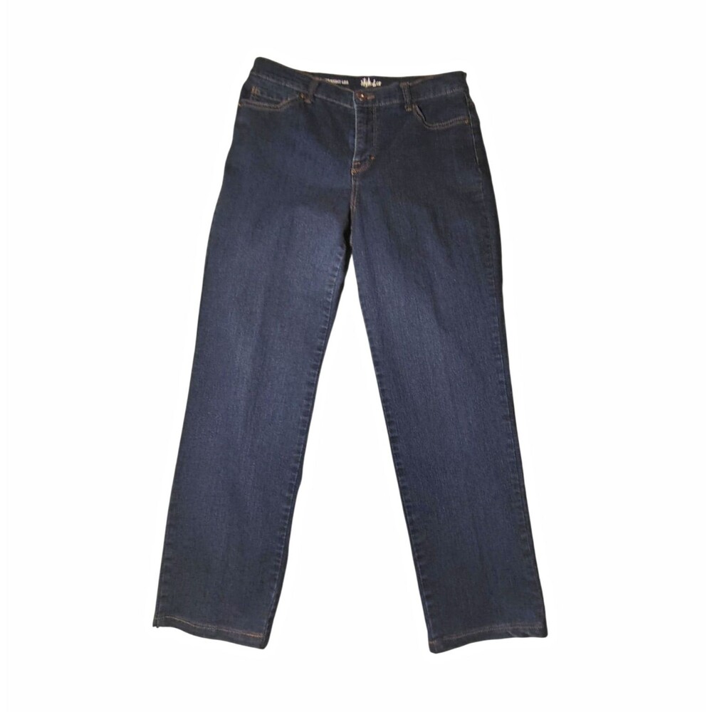 Style&CO Women's Straight Leg Dark Wash Blue Stretch Denim Jeans Size 10 00091